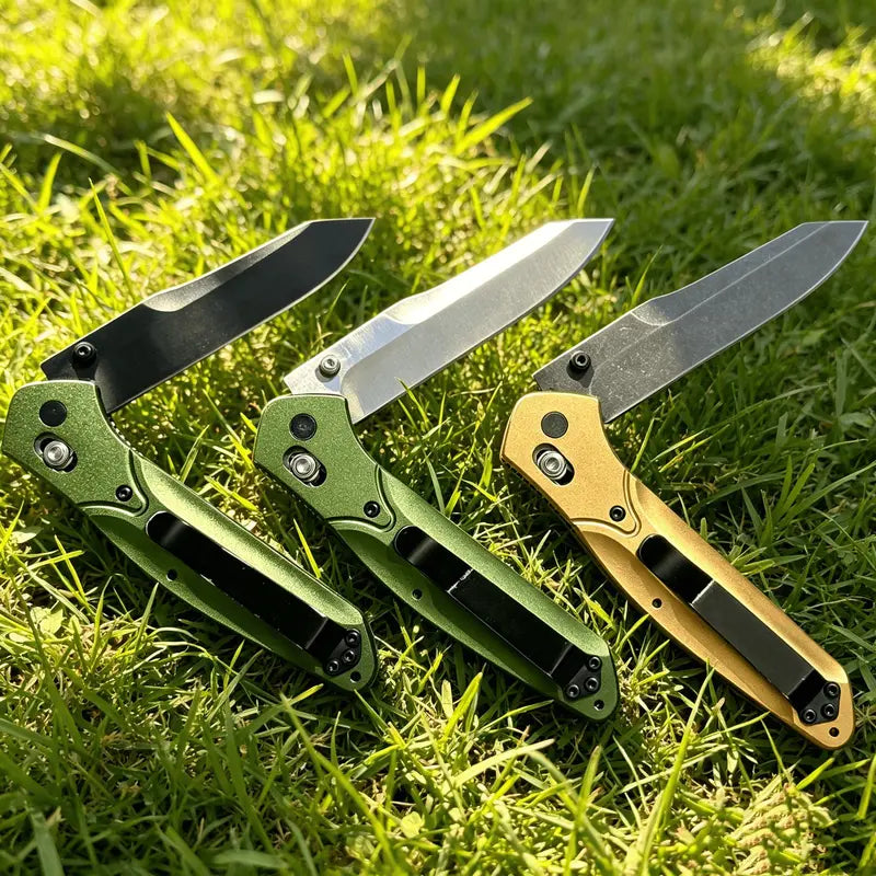 The 940 Rugged Aluminum Alloy Folding Portable Knife features a sturdy aluminum alloy handle and a durable stainless steel blade, making it the ideal gear for hiking, Outdoor, camping, and everyday carry.
