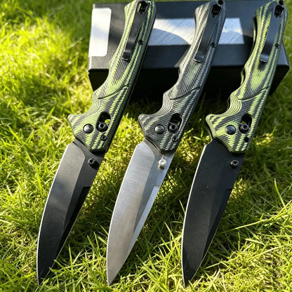 1401 Premium Folding Portable Knife : Features a high-quality textured handle with a non-slip striped grip. The blade is robust and durable—an ideal choice for camping, outdoor activities, and hiking.